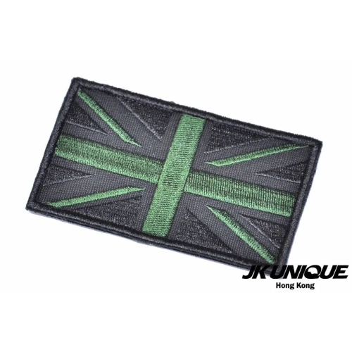 JK Unique Naszywka UK Flag Black X Green JKU-UK-BKXGN